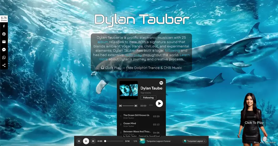 DylanTauberMusic.com website preview